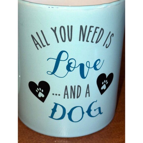 All You Need Is Love And A Dog Light Blue Ceramic Mug 12 Oz Dishwasher & Microwa - Picture 3 of 8